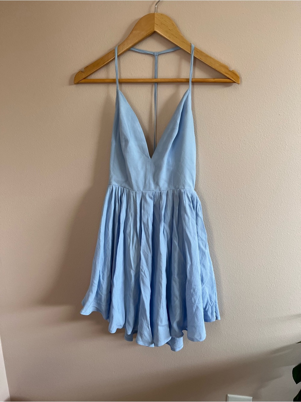 NBD Powder Blue Slip Dress with Delicate Straps